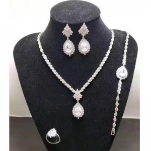 Svatební sady šperků pro nevěsty Indické svatební šperky svatební dárky 925 šterlinků zirkonu pro ženy