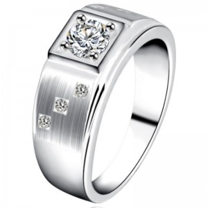 Muži prsteny krychlové zirkony muži prohlášení prsteny 925 mincovních stříbrných platinových slibných prstenů pro muže