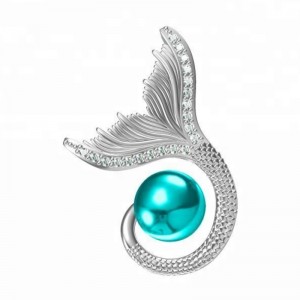 Náhrdelník s přívěskem mořské panny oceánově modrý náhrdelník 925 mincovní stříbro